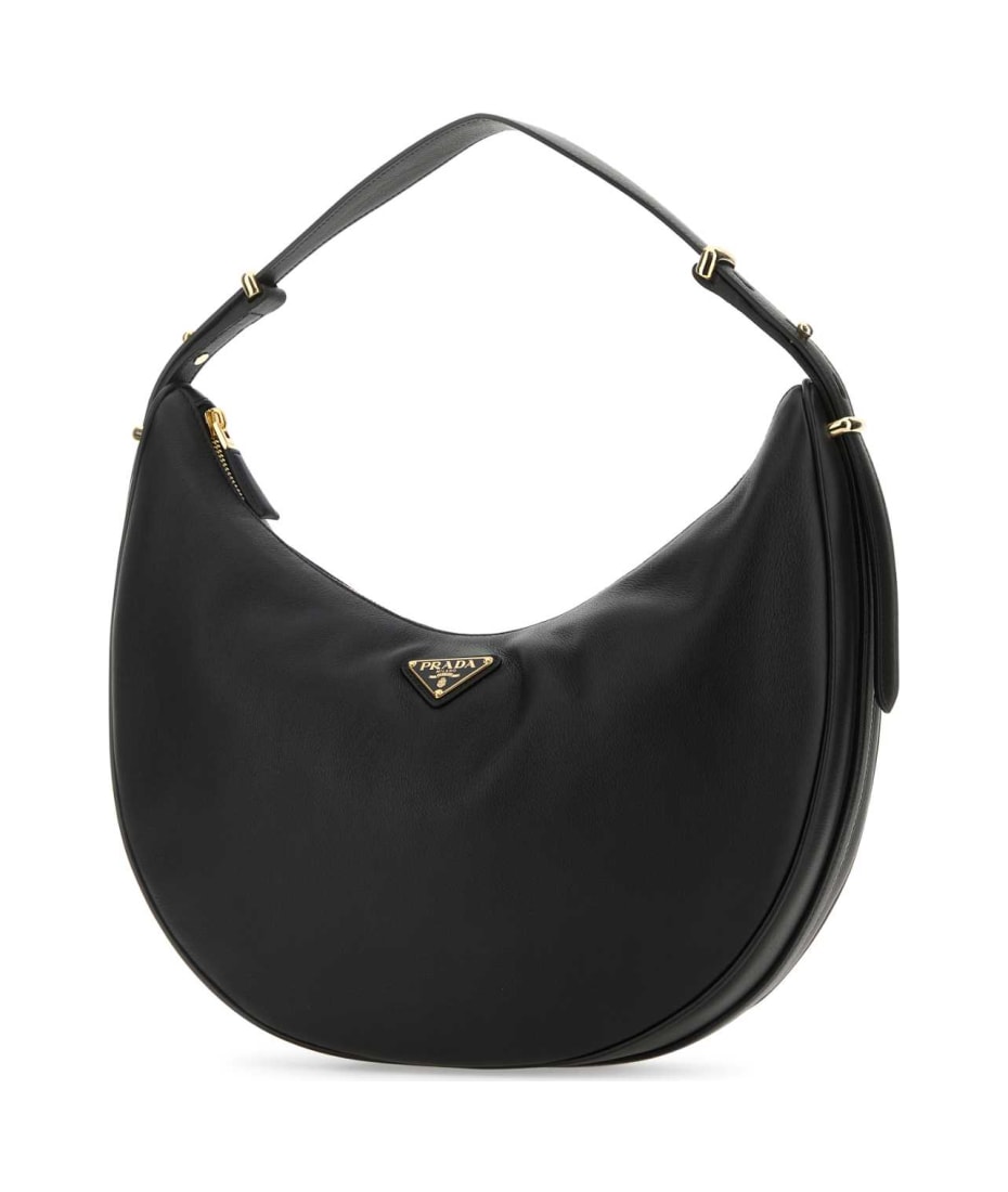 Prada Black Leather Big Arquã¨ Handbag - NERO