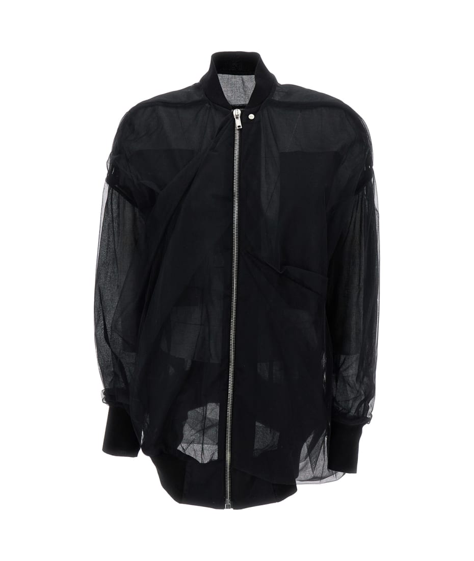 【送料&関税込】Rick Owens Jacket With Tulle Design In Techn Rick Owens Jacket With Tulle Design In Technical Fabric