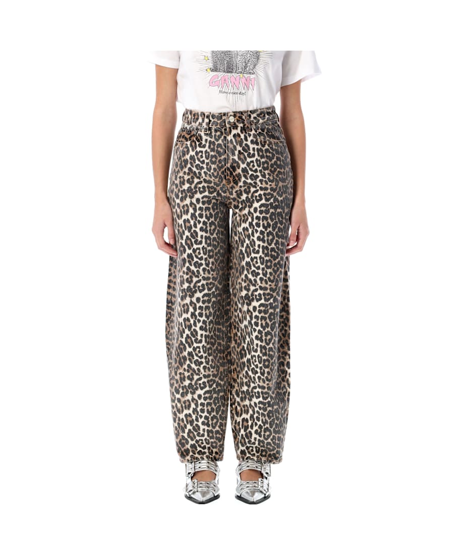 【関税&送料込】Ganni Leopard Print Denim Stary Jeans Leopard Leopard Denim Stary Jeans | GANNI US