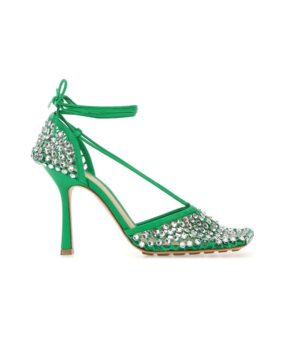 サンダル・ミュール Bottega Veneta Grass green mesh Stretch pumps Bottega Veneta Grass Green Mesh Stretch Sandals | italist