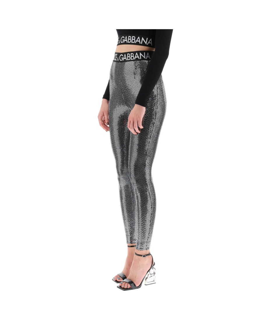 Dolce & Gabbana - Printed silk-blend leggings