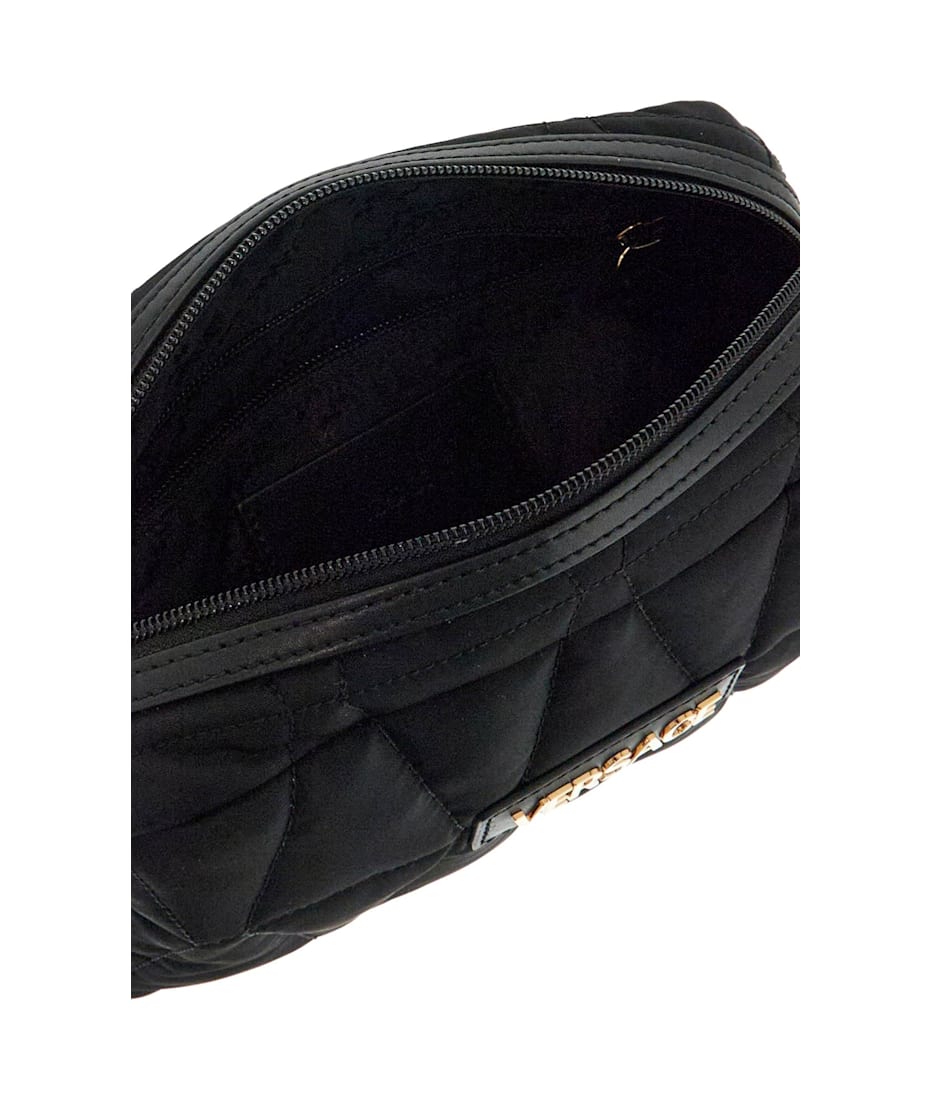 【送料&関税込】Versace Quilted Nylon Camera Bag With Versace Quilted La Medusa Camera Bag – Bright Pink with Gold