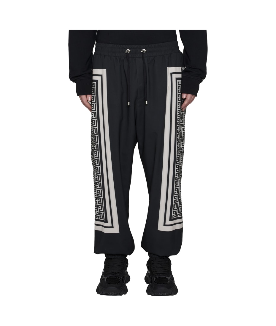 BALMAIN Monogram Pajama Pants in Ivoire & Noir