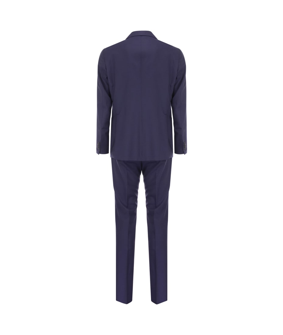 Tagliatore single-breasted virgin-wool suit - Blue