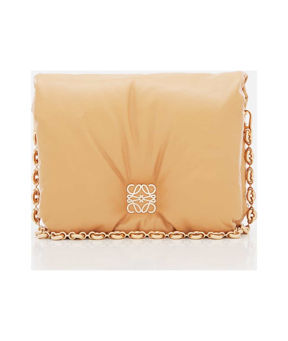 Loewe Goya Small Leather Shoulder Bag In Brown