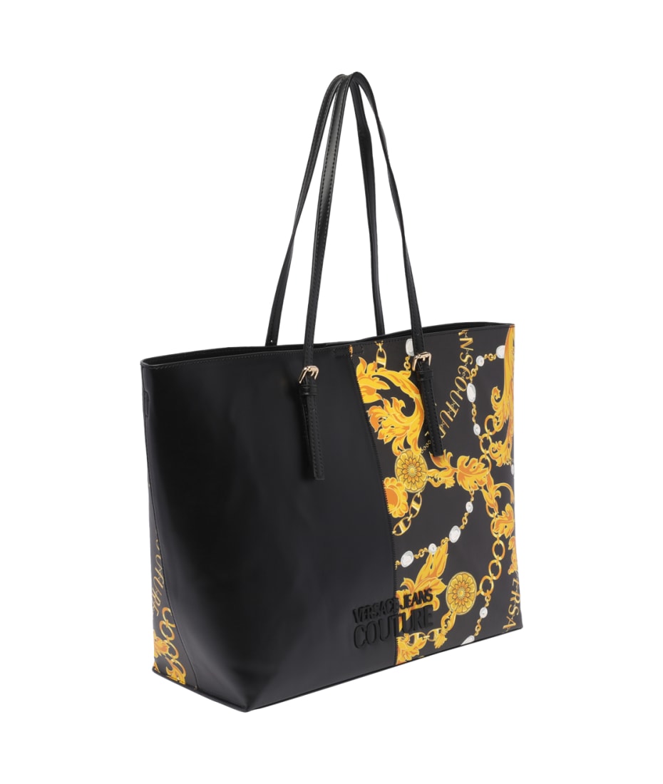 Versace Jeans Couture Chain Couture Tote Bag In Black