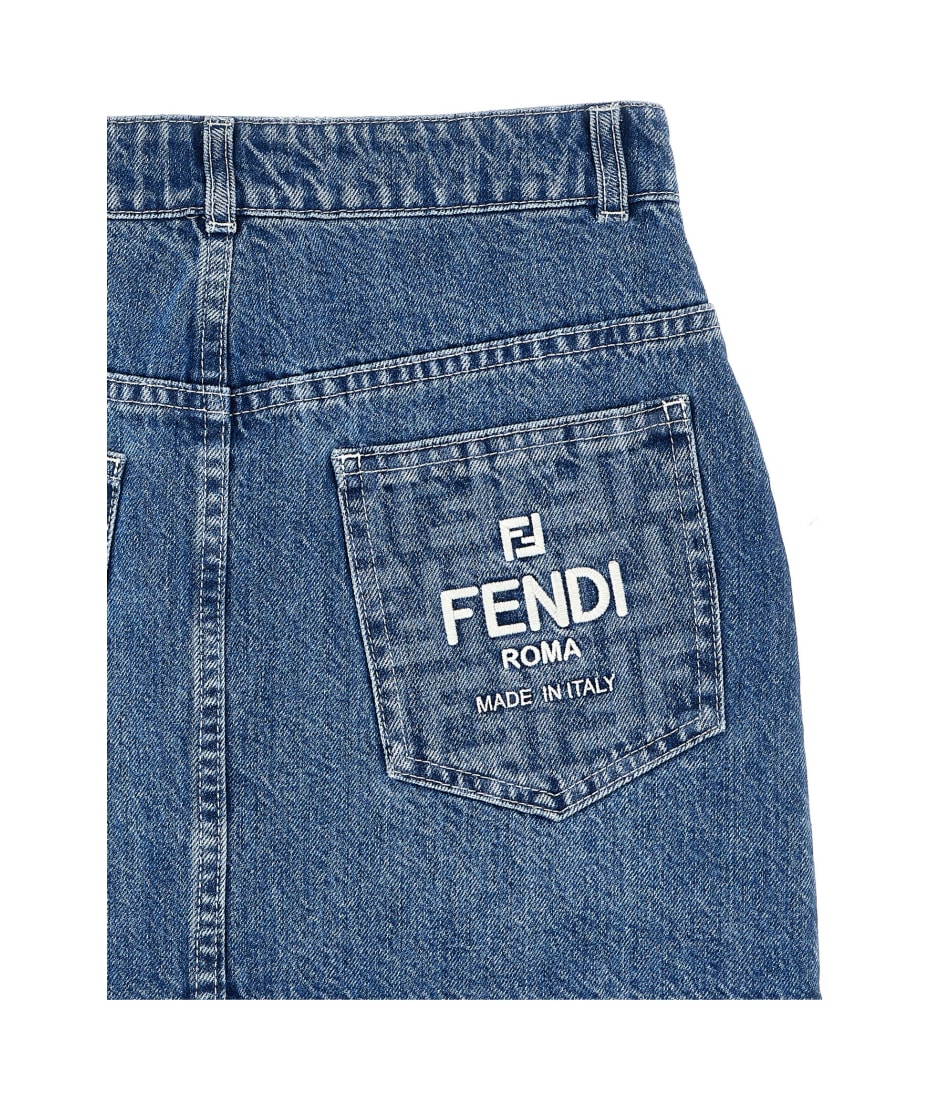 Fendi Logo Embroidery Skirt