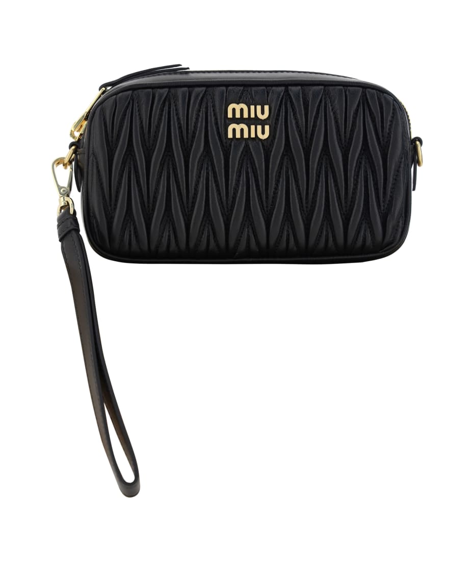 【MIU MIU】LEATHER POUCH Miu Miu Nappa leather mini pouch Brown - Women | VIETTI