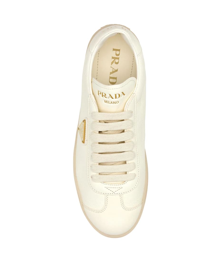 スニーカー PRADA Ivory leather sneakers (2EE427FG000MN0 F0304 AVORIO) Prada Ivory Leather Downtown Sneakers | italist