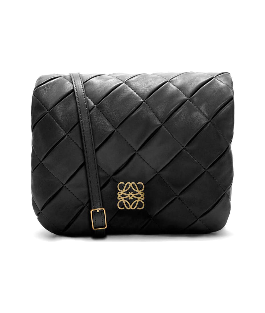 Loewe Goya Puffer Pleated Bag in Black