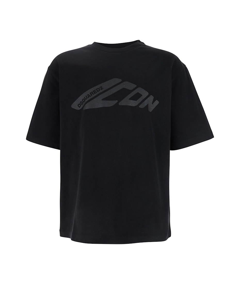 Tシャツ・カットソー DSQUARED2 BLACK COTTON CREW-NECK T-SHIRT 19385227_42622161_600.jpg