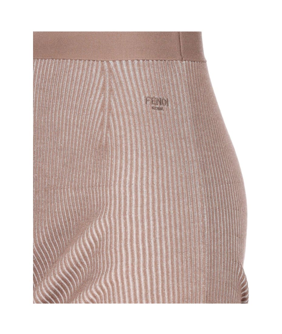 Fendi Asymmetric Draped Ribbed Skirt - Grey