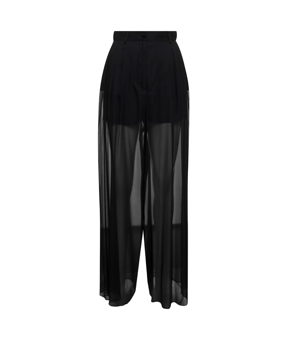 Button Detail Stretch Culotte Trousers