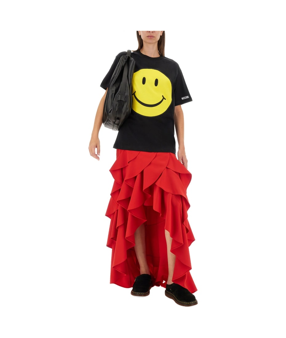 ◆MOSCHINO◆モスキーノ Smiley organic jersey T-shirt Moschino SMILEY® ORGANIC JERSEY T-SHIRT | moschino | REVERSIBLE