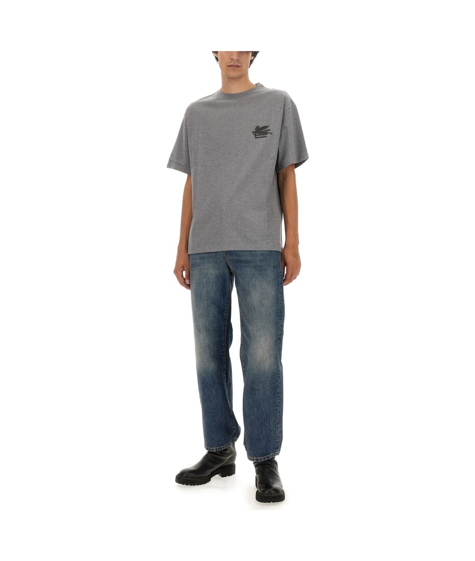 【関税&送料込】Etro T-Shirt With Pegasus Embroidery T-SHIRT WITH PEGASO EMBROIDERY | T-shirt and Sweatshirts | ETRO