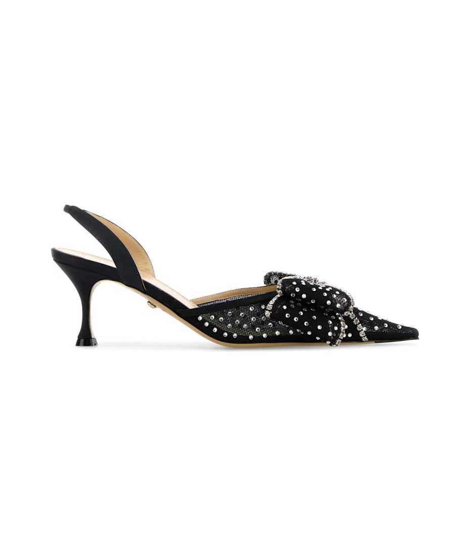 サンダル・ミュール MACH & MACH Embellished mesh Le Cadeau pumps Le Cadeau - Women's Pink Mesh Slingbacks with Crystal Strass