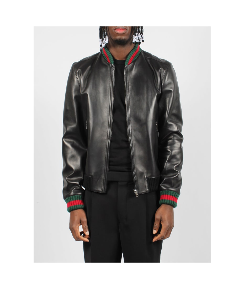 Gucci Web Leather Jacket | italist