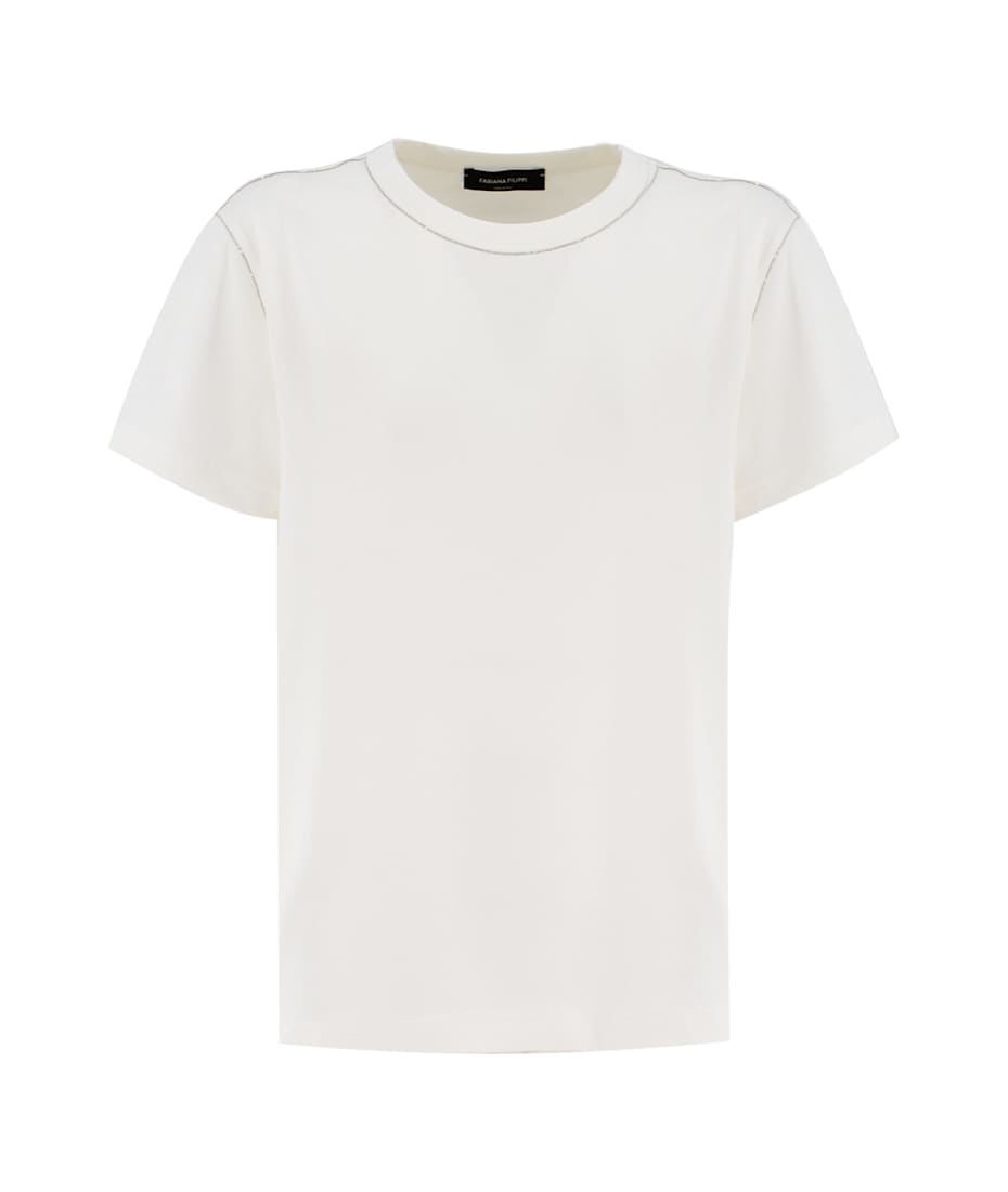 FABIANA FILIPPI 半袖Tシャツ 42 ホワイト FABIANA FILIPPI 半袖Tシャツ 42 ホワイト Jersey T-shirt