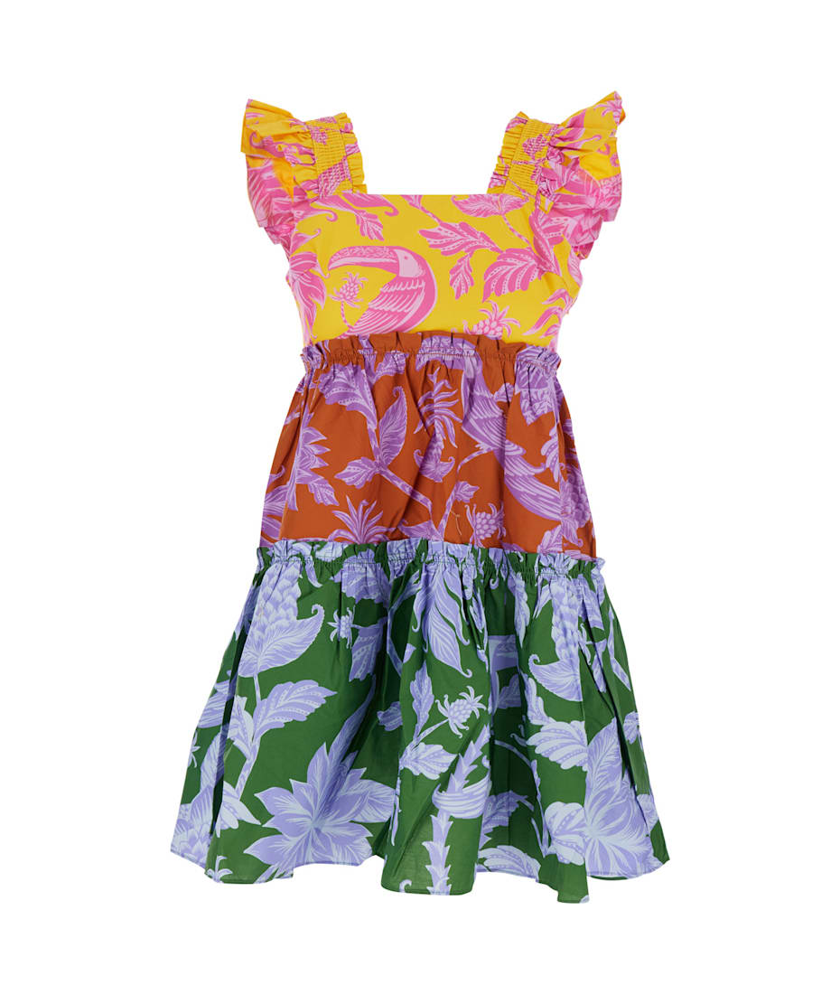 Farm Rio Multicolor Dress With All-over Floral Motif And Ruffled Skirt In  Cotton Woman | italist, ALWAYS LIKE A SALE