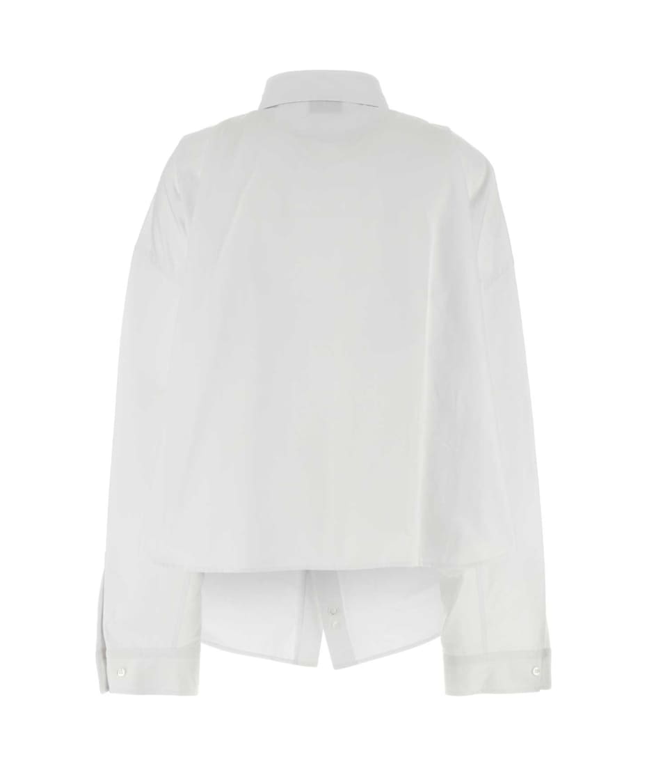 Balenciaga Asymmetric Shirt With Logo Embroidery | italist