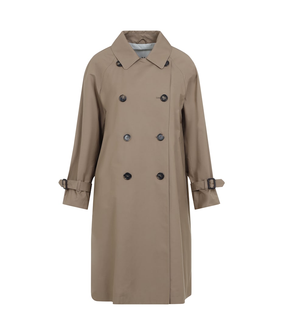 【関税込・国内発送】MAX MARA THE CUBE Strench trench coat Water-repellent twill trench coat, ivory | 