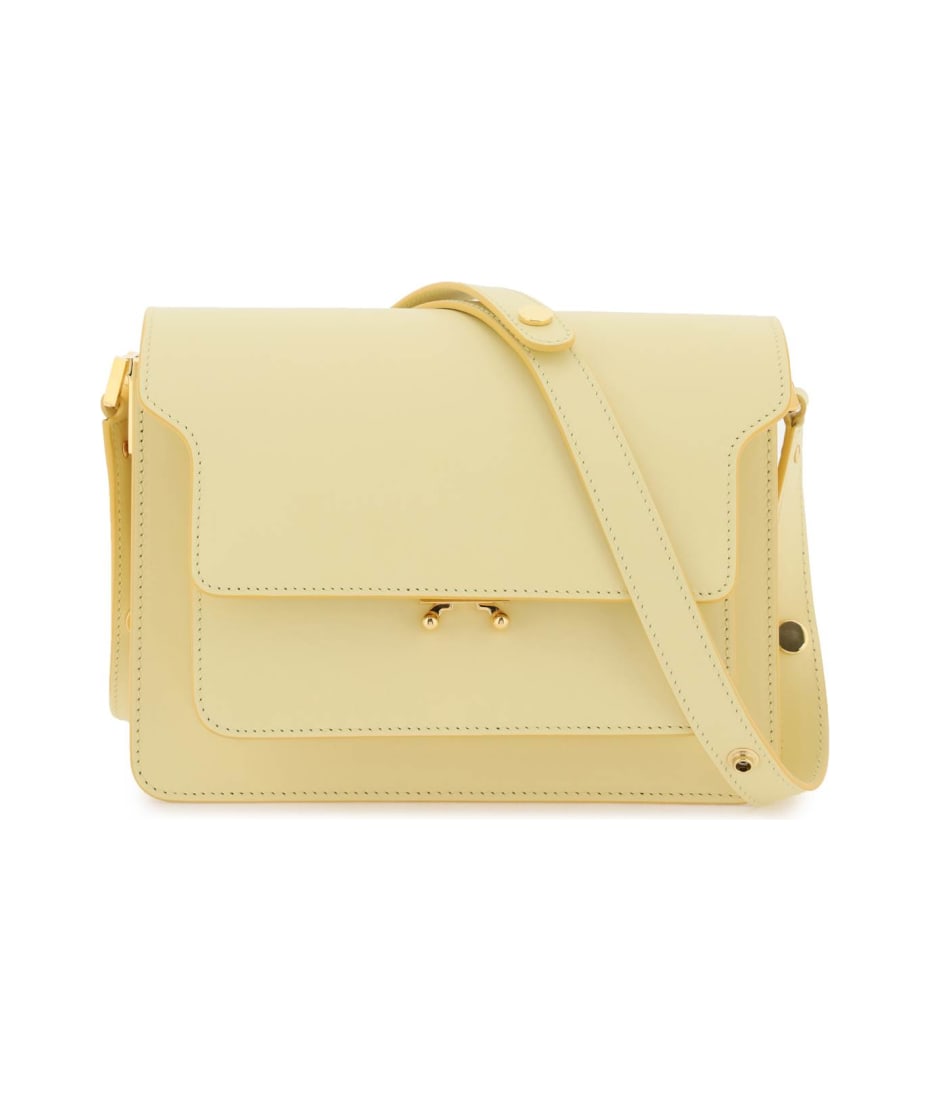 Marni Trunk Leather Shoulder Bag Yellow