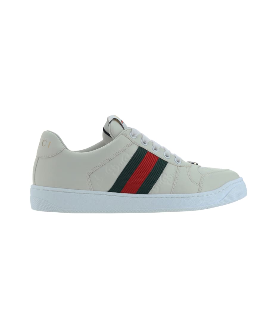 【GUCCI】 white leather sneakers （関税送料込） VIP【関税送料無料】希少 GUCCI SNEAKERS スニーカー