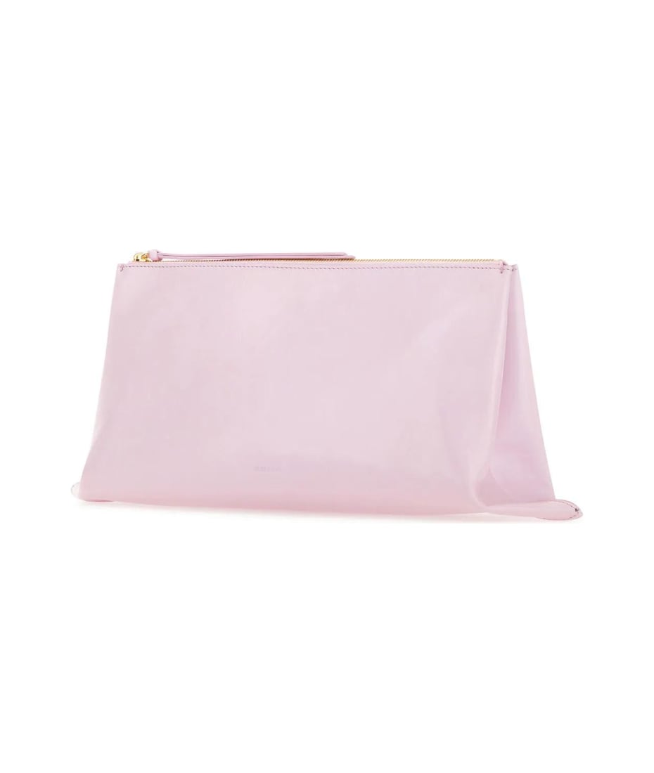 Jil Sander Pastel Pink Leather Medium Clutch | italist