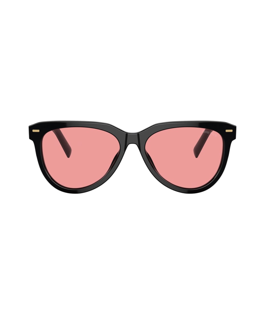 【Miu Miu】0MU 12ZS ロゴ サングラス（Black） Miu Miu 0mu 12zs 16k1d0 Black Sunglasses | italist