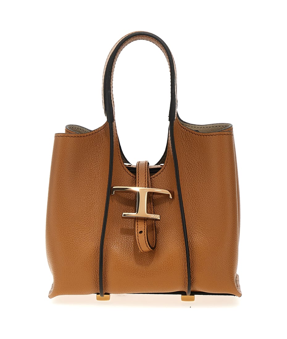 【TOD'S】T TIMELESS SHOPPING BAG MICRO Woman WHITE T Timeless Shopping Bag in Leather Mini