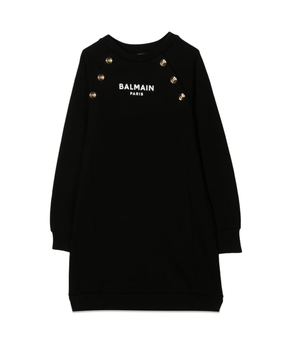 Balmain Gold Buttons Dress - BLACK