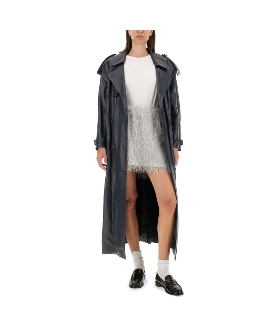 トレンチコート Salvatore Santoro Double-Breasted Ovine Leather Trench Coat Salvatore Santoro Double-Breasted Ovine Leather Trench Coat