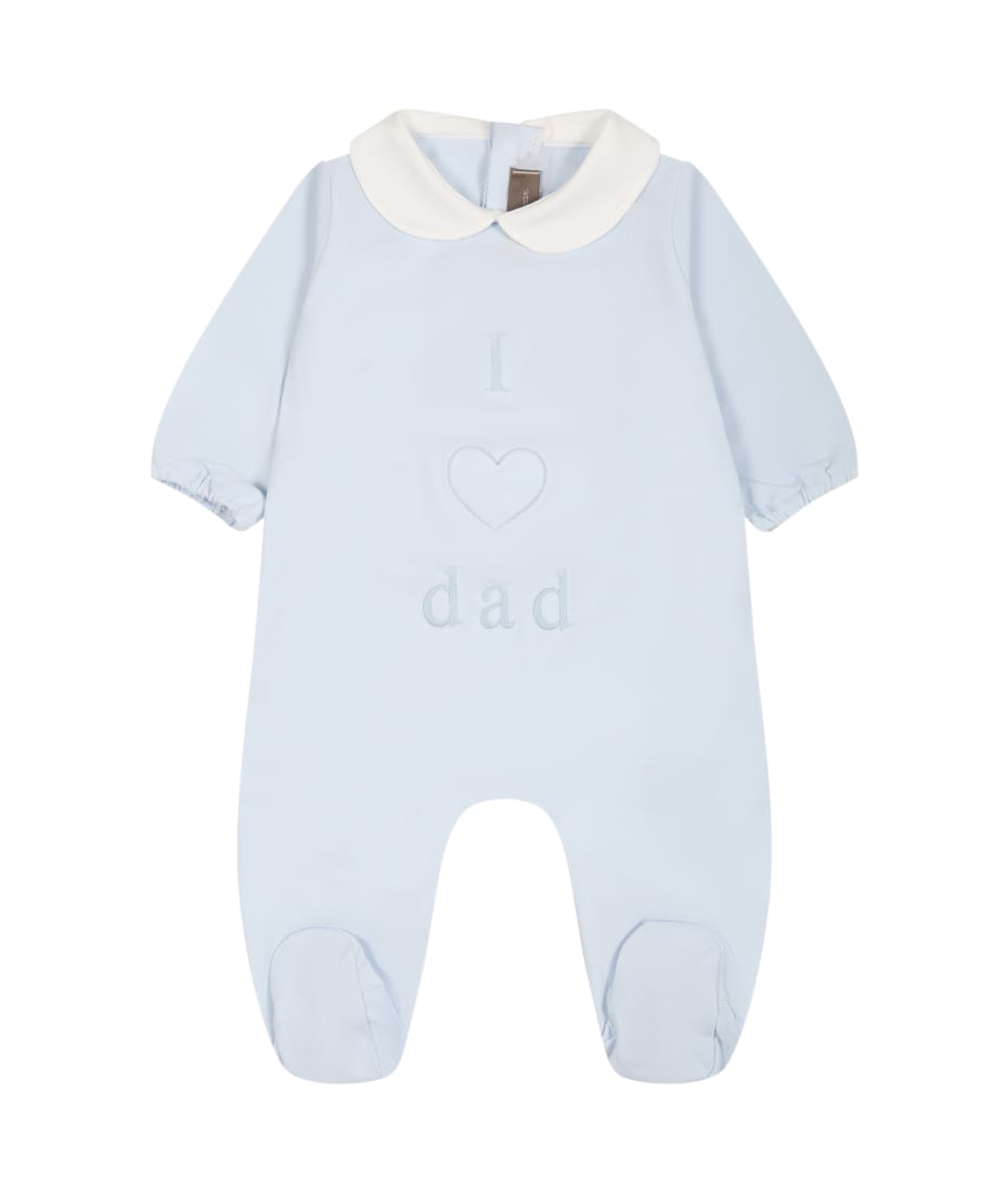 Il Gufo IL GUFO - PINSTRIPE JERSEY ONESIE WITH BOW