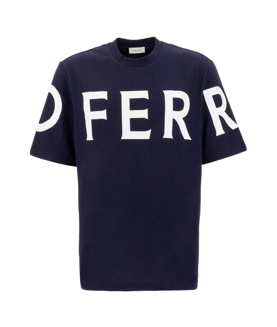 【送料&関税込】Ferragamo Logo Printed Crewneck T-shirt Ferragamo Logo Printed Crewneck T-shirt | italist