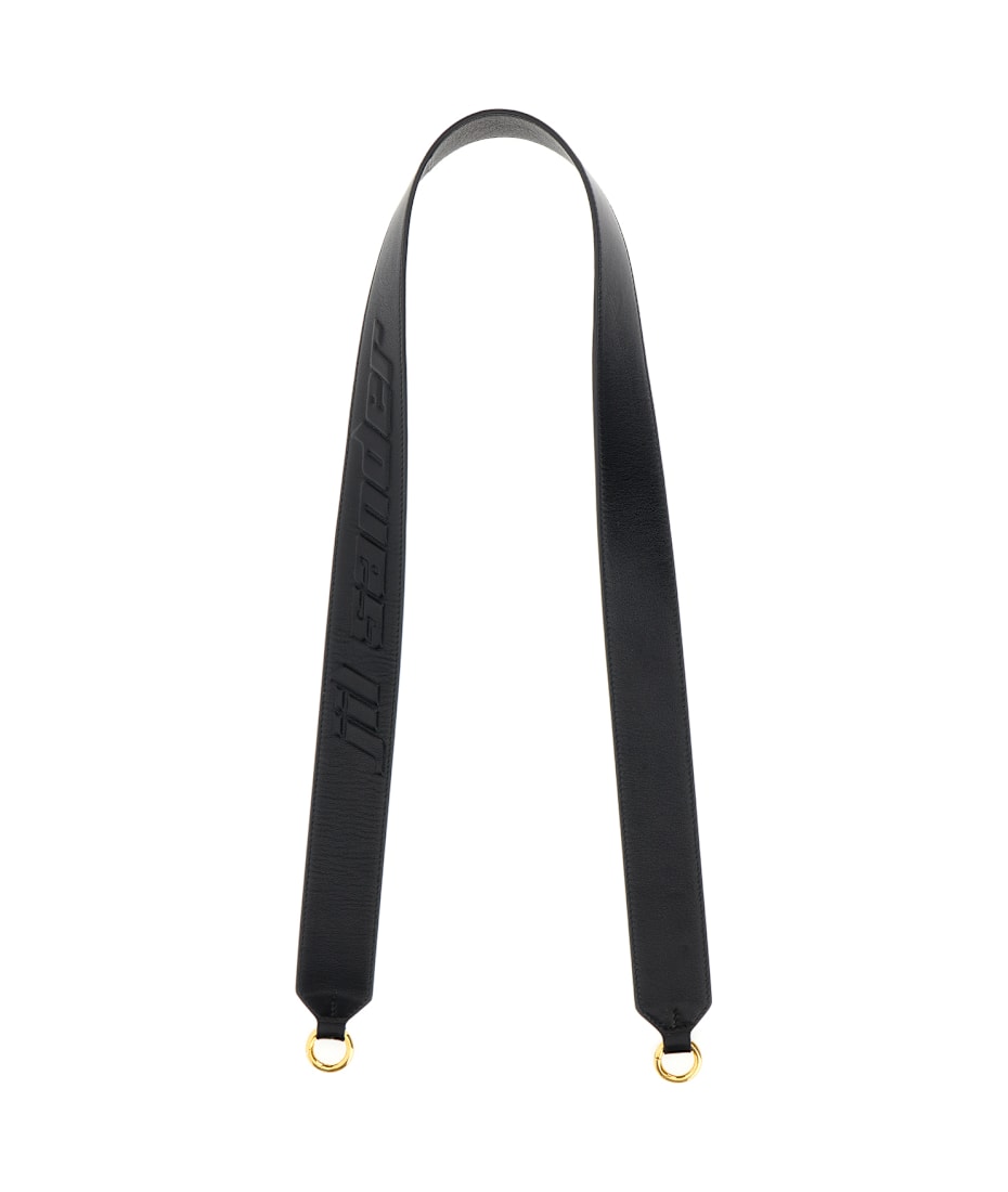 【関税&送料込み】Jil Sander Leather Shoulder Strap Jil Sander Black Leather Bag Shoulder Strap | italist