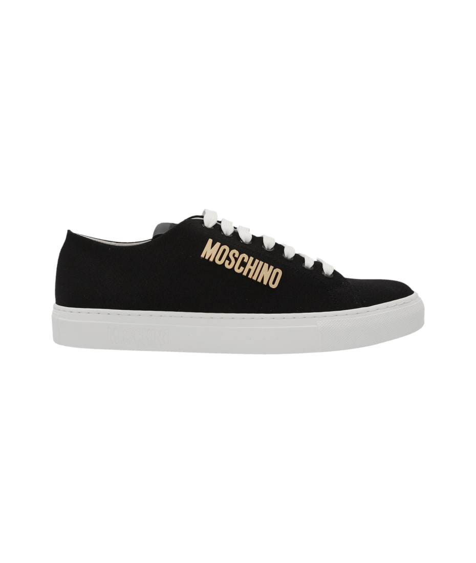 thumbnail image 2 of Moschino Women's Leather Sneakers In Black | ModeSens 2 of 10