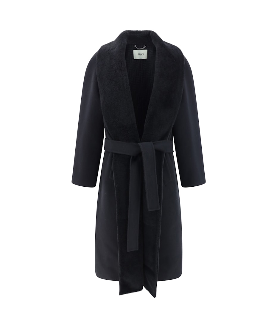 【関税&送料込】Fendi Black Wool Blend Coat Fendi Black Wool Blend Coat | italist