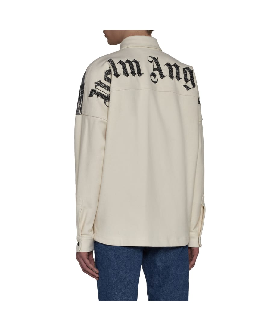 新品 Palm Angels CHECK BACK LOGO OVERSHIRT Palm Angels Back Logo Check Overshirt | italist