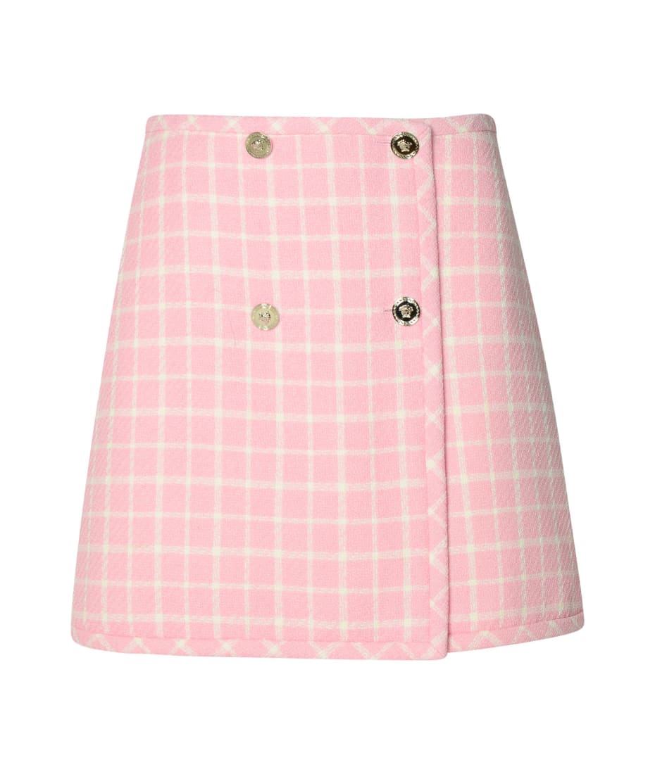 【送料&関税込】Burberry Pink Virgin Wool Miniskirt Burberry Pink Virgin Wool Miniskirt - Nude & Neutrals | 8083030
