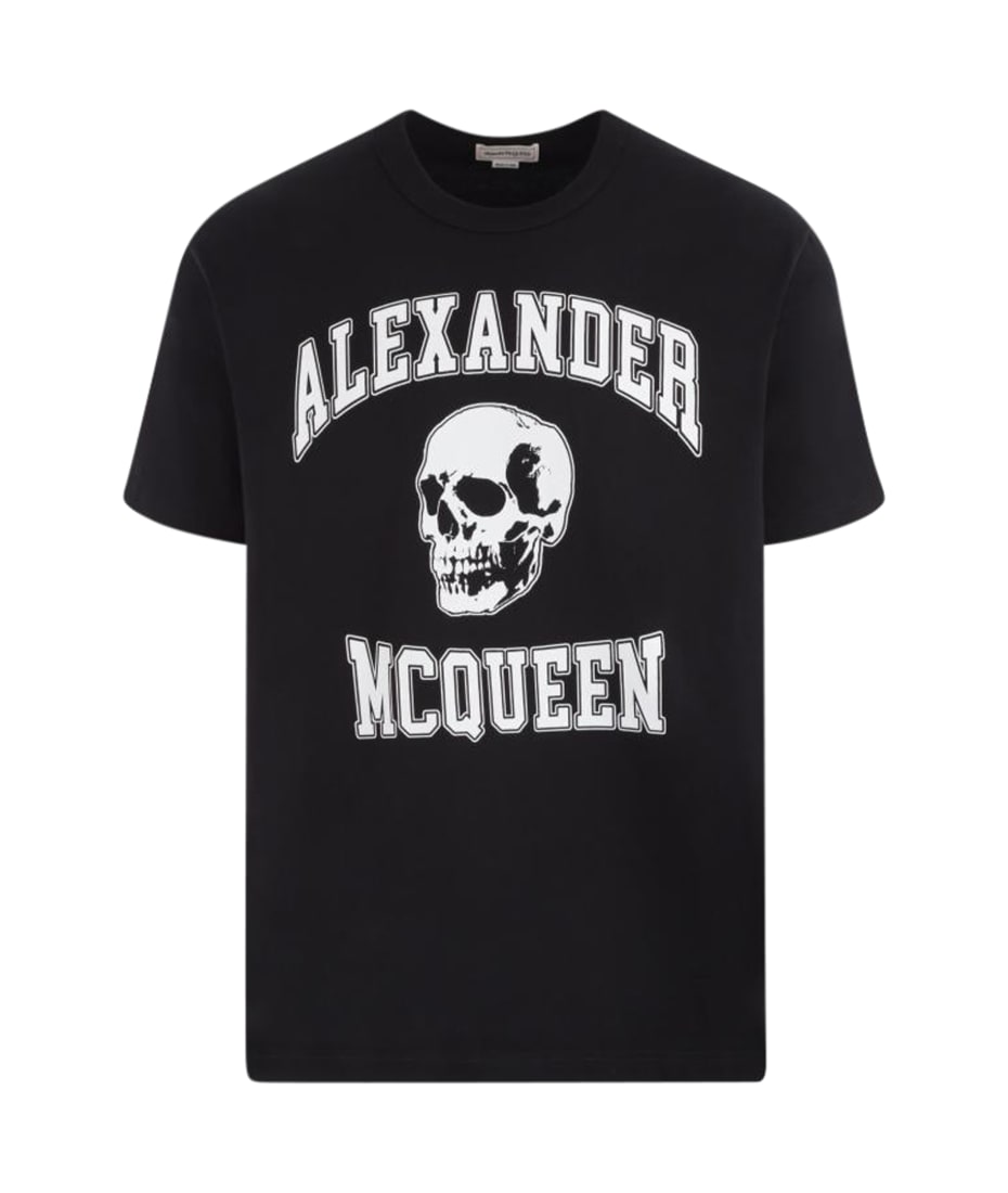 Alexander McQueen - Logo-Flocked Cotton-Jersey T-Shirt - White Alexander  McQueen