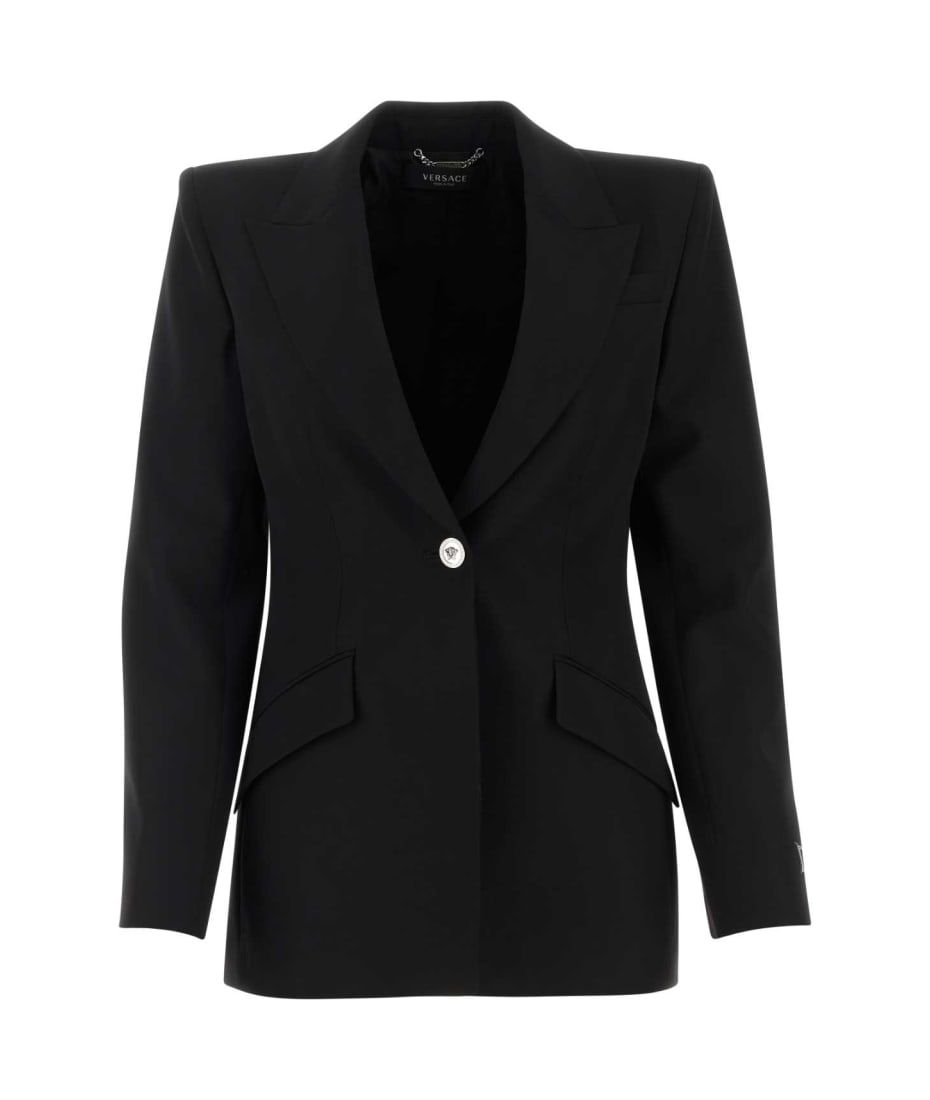 【関税・送料込み】VERSACE BLACK WOOL CASUAL JACKET Versace Informal jacket - Black - Women | 10120801A067501B000