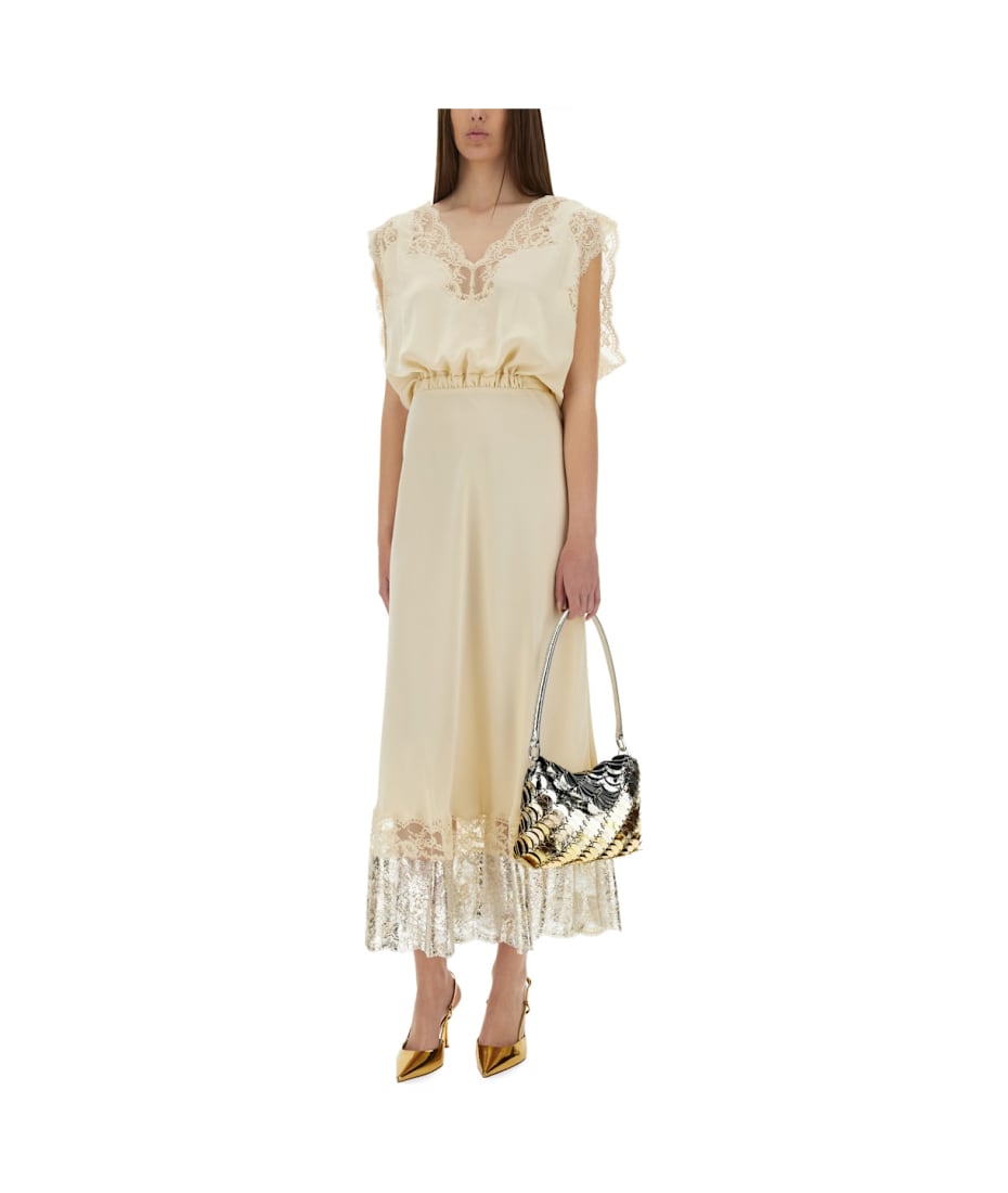ワンピース RABANNE MIDI DRESS WITH LACE INLAYS rabanne--Midi-Dress-With-Lace-
