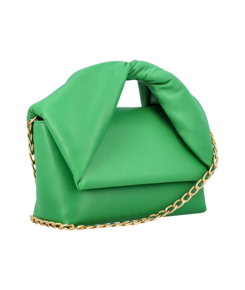 トートバッグ J W ANDERSON Midi Twist Shoulder Bag Bright Green HB0442LA00 J.W. Anderson Twister Green Leather Bag | italist