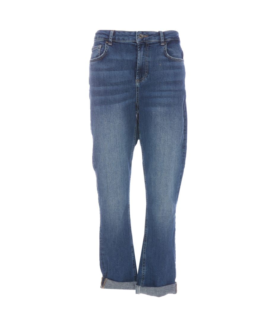 Devorar impresión Blanco Liu-Jo Cropped High Waist Bottom Up Jeans | italist, ALWAYS LIKE A SALE