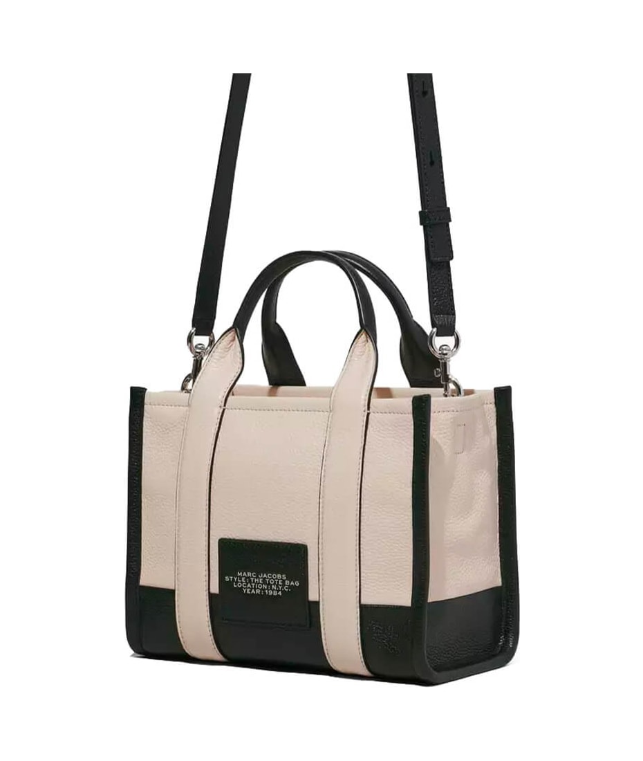 MARC JACOBS Grained Calfskin Colorblock Mini The Tote Bag Ivory Multi  1272852