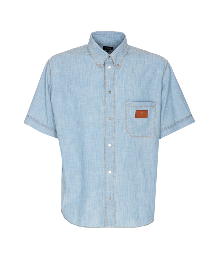 FENDI オルオハ FF シュエル フリント ロンクスリフ シャツ Fendi Ff Stitching Logo Shirt | italist