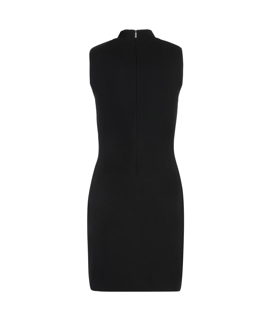 samantha scoop jersey dress Smooth Jersey Mixed Media Black Midi Dress L main image 0