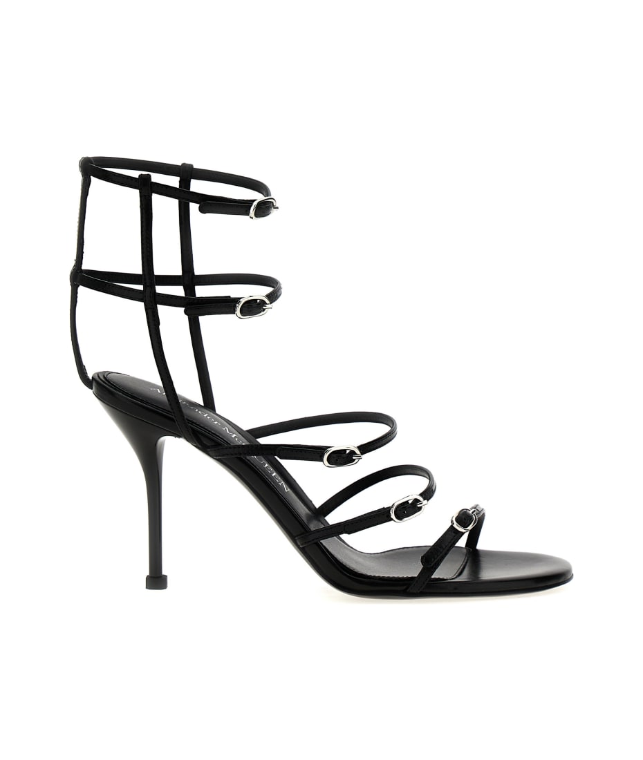 Alexander McQueen Strap Leather Sandals - Black