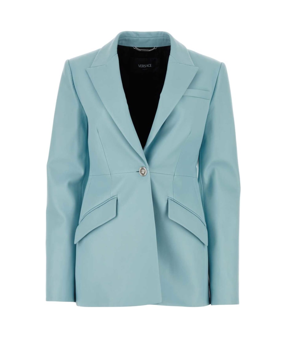 ジャケット VERSACE Light-Blue Leather Blazer Versace Leather Blazer | italist