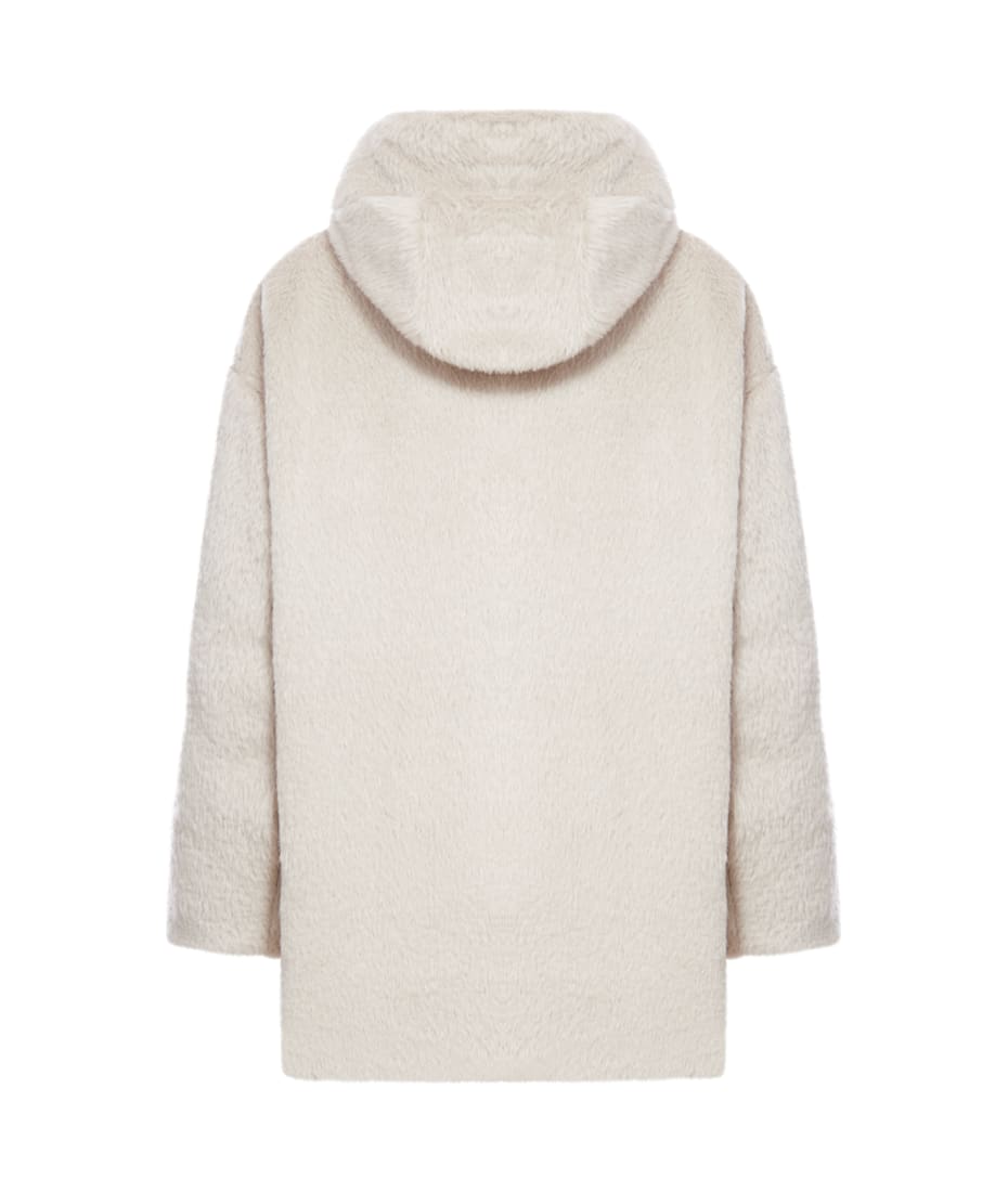 Max Mara The Cube Reversible Down Jacket In Alpaca And Wool